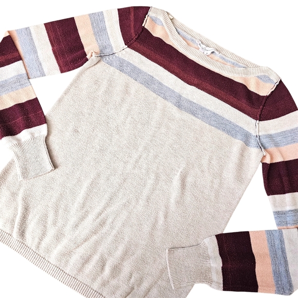 BCBGeneration Colorblock Boat Neck Sweater - Size M - Picture 3 of 11